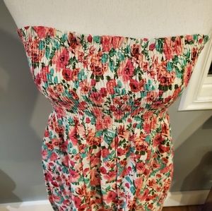 Floral Strapless Dress